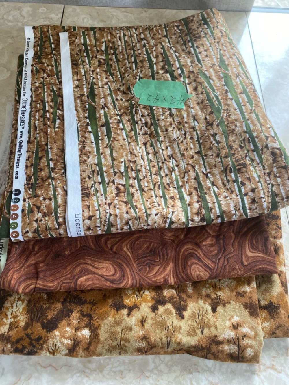 Earth-Tone Fabric Bundle - Brown & Green Nature Prints
